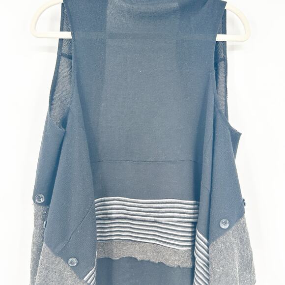 Adore Womens Fall Lagenlook Striped Knit Open Front Cardigan Sweater Vest Size S - Picture 5 of 7